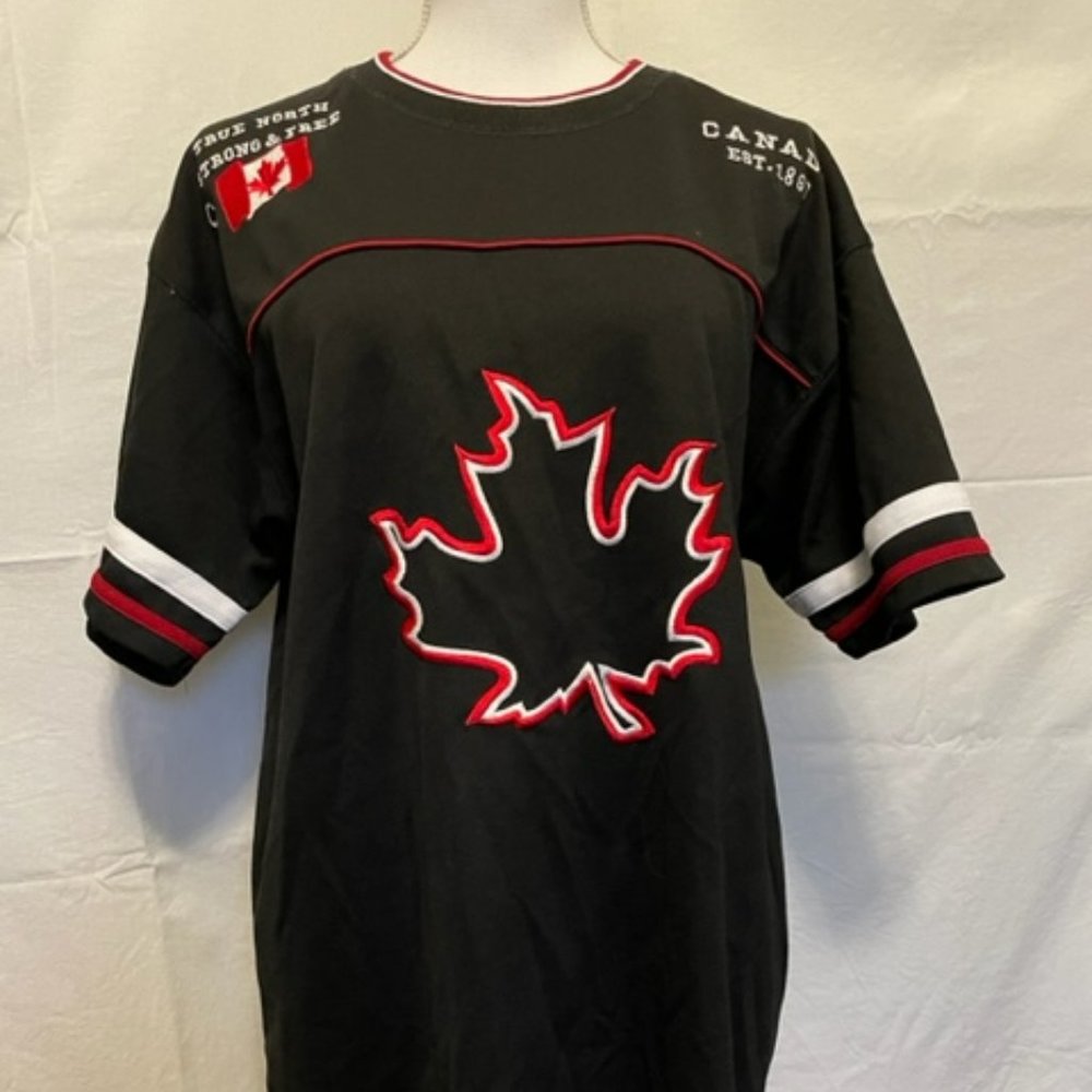 CANADA "True North Strong  & Free" embroidered Canada Athletics Jersey - Size L